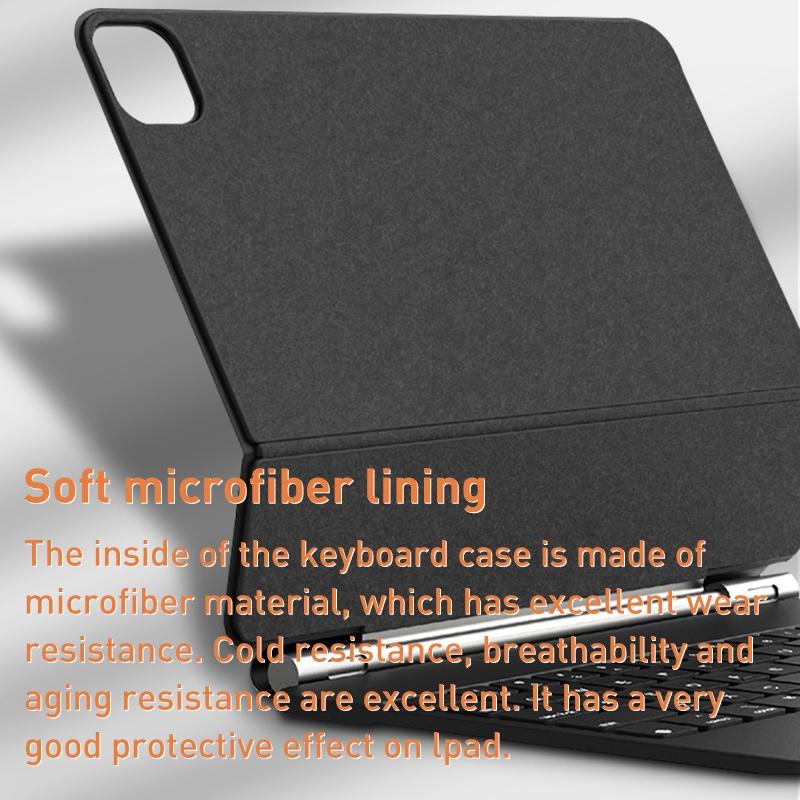 V562-B3040ORPI-202504292021-05 Bluetooth Keyboard Leather Case For Ipad Pro 12.9 - Magic Suspended Black - Image 6