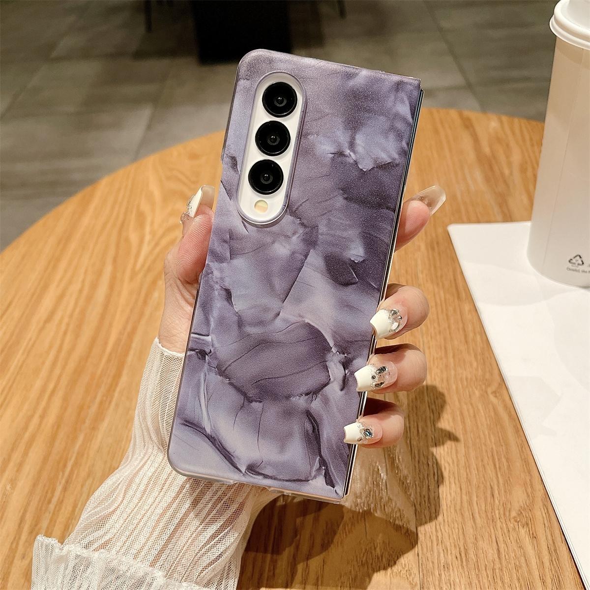 V562-B304984600ADE-202503211421-01 For Samsung Galaxy Z Fold4 5G Shockproof Full Coverage Porcelain Case Samsung Galaxy Fold3 4 - Purple - Image 2