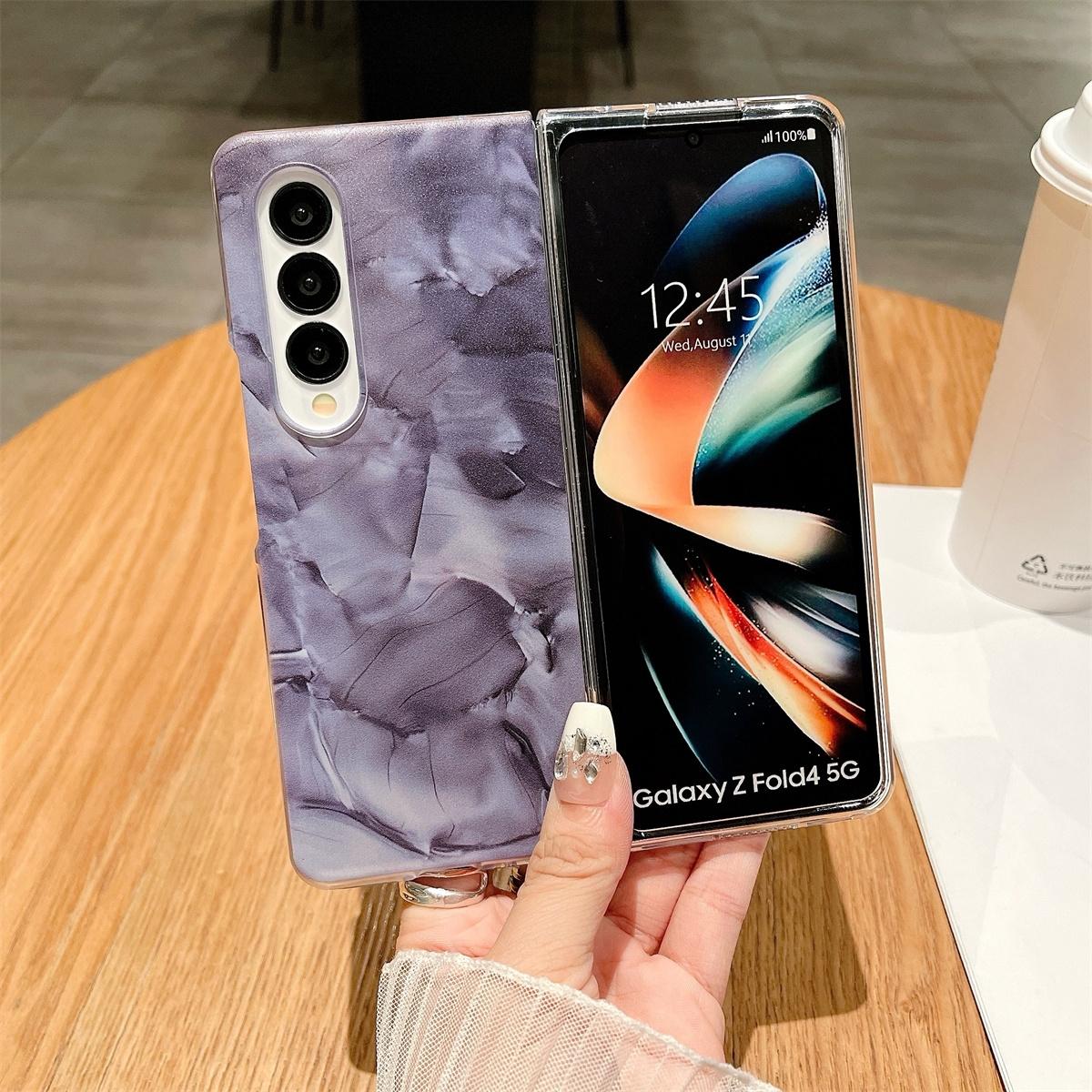 V562-B304984600ADE-202503211421-02 For Samsung Galaxy Z Fold4 5G Shockproof Full Coverage Porcelain Case Samsung Galaxy Fold3 4 - Purple - Image 3