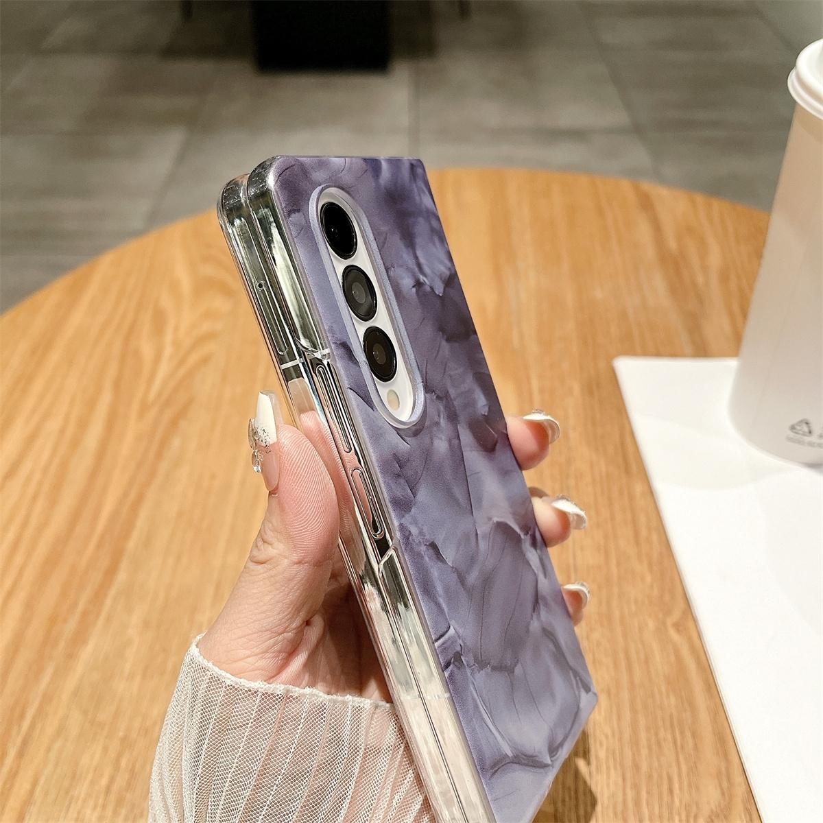 V562-B304984600ADE-202503211421-03 For Samsung Galaxy Z Fold4 5G Shockproof Full Coverage Porcelain Case Samsung Galaxy Fold3 4 - Purple - Image 4
