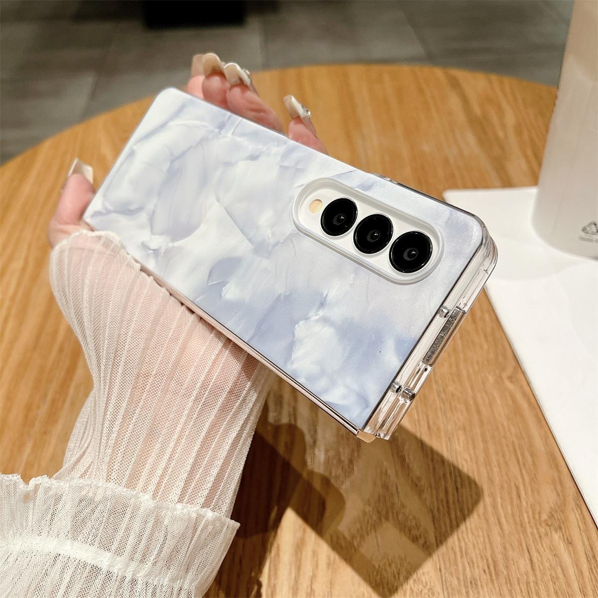 V562-B304984600ADE-202503211421-06 For Samsung Galaxy Z Fold4 5G Shockproof Full Coverage Porcelain Case Samsung Galaxy Fold3 4 - Purple - Image 7