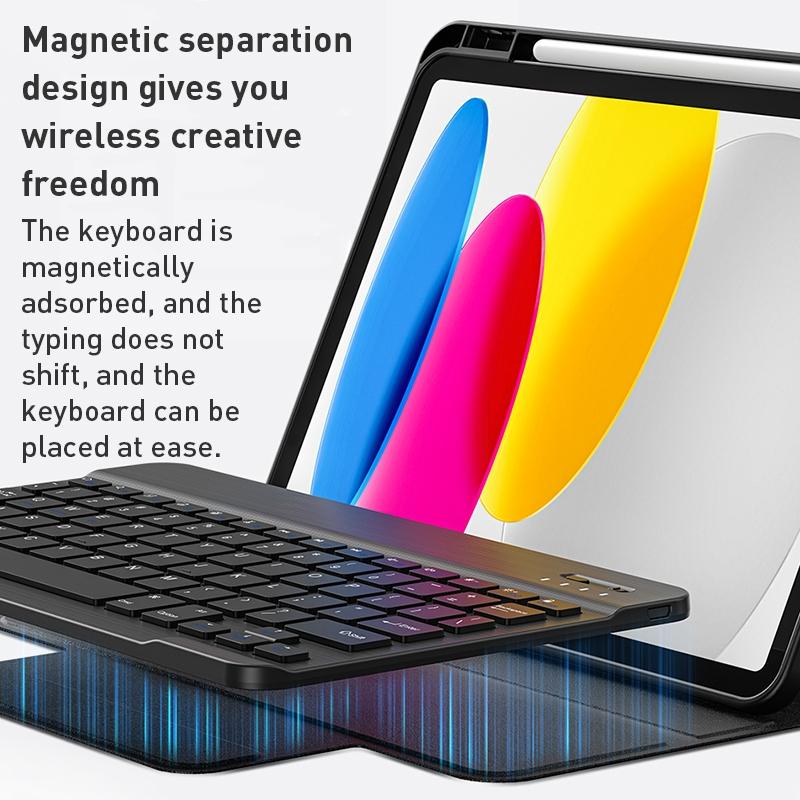V562-B305171500ADE-202504291821-02 Detachable Keyboard Tablet Case With Magnetic Skin Feel - Pink - Image 3