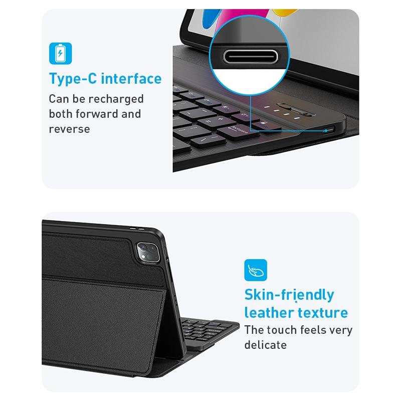 V562-B305171500ADE-202504291821-07 Detachable Keyboard Tablet Case With Magnetic Skin Feel - Pink - Image 8