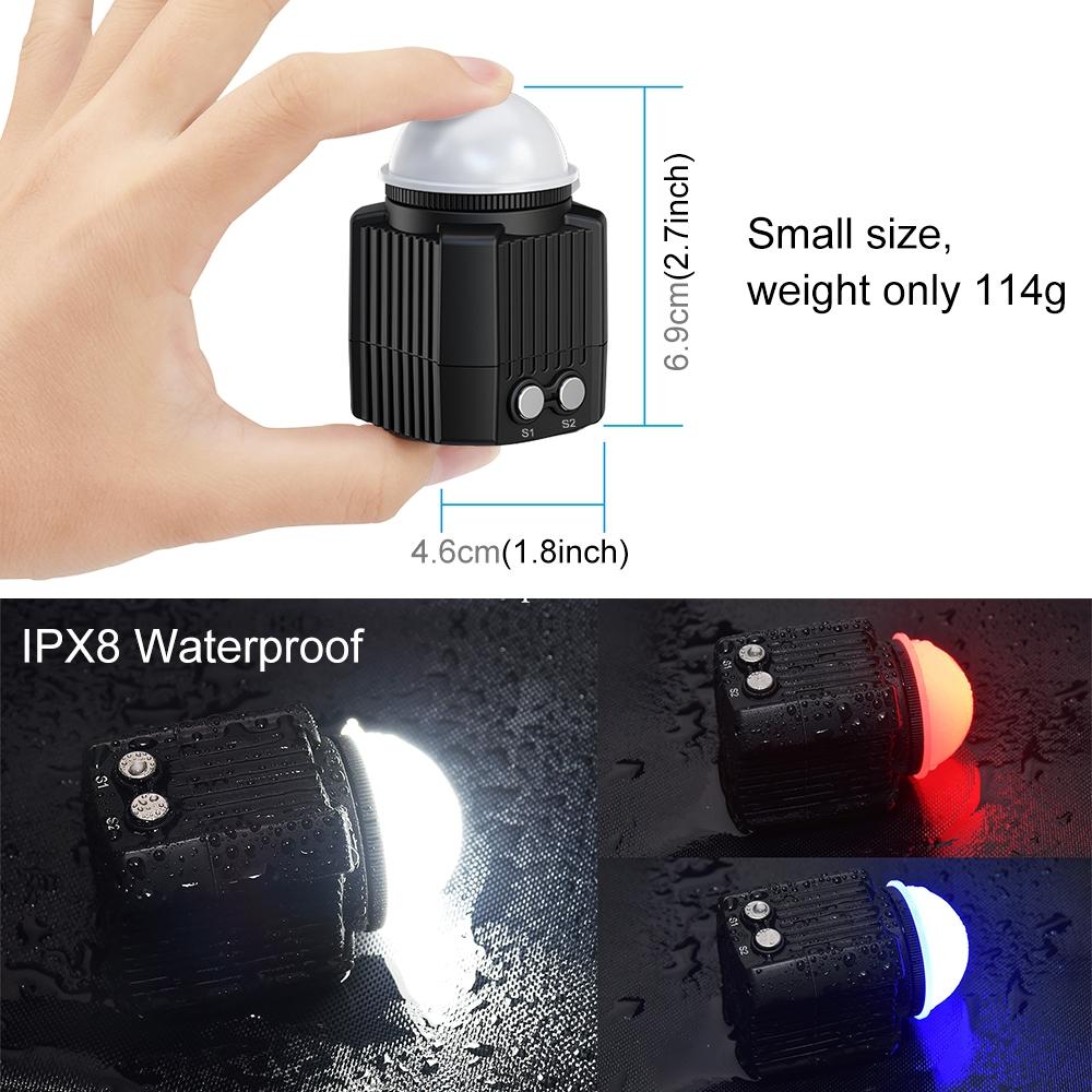 V562-B365UP-202502212150-02 60m Waterproof Led Diving Light for Gopro Hero 12 - Perfect for Underwater Photography - Image 3