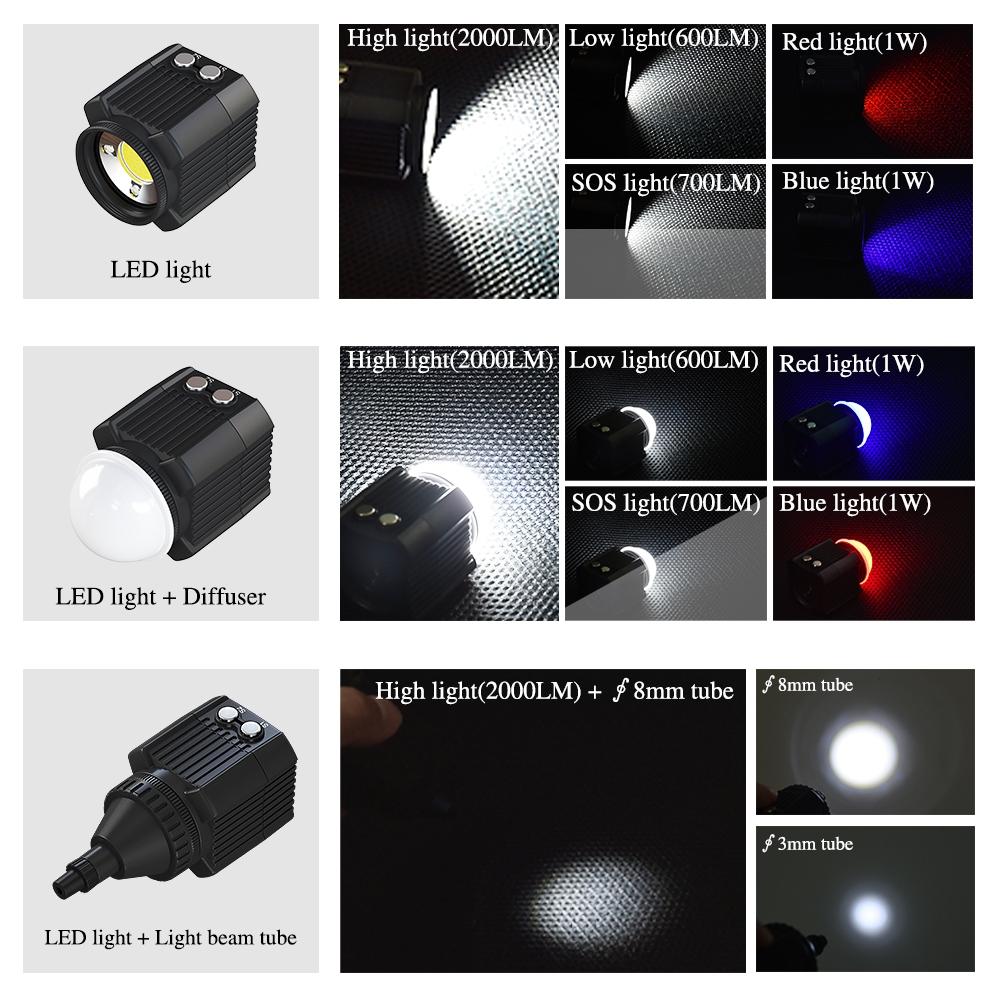 V562-B365UP-202502212150-04 60m Waterproof Led Diving Light for Gopro Hero 12 - Perfect for Underwater Photography - Image 5