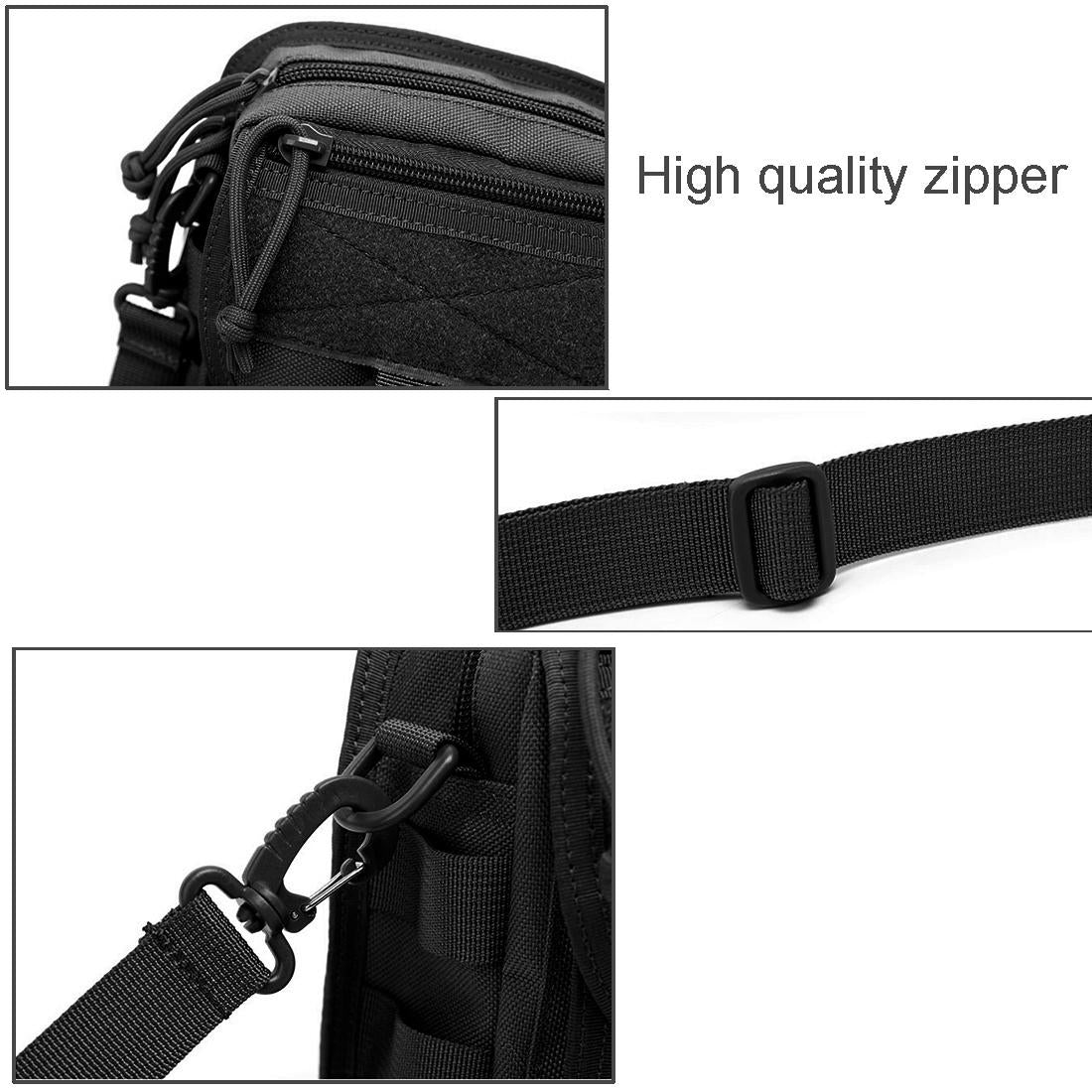 V562-B4041GO-202503041241-04 Army Style Oxford Cloth Crossbody Bag 17 X 15 X 8 Cm Shoulder Sling Hand Messenger Bag - Black - Image 5