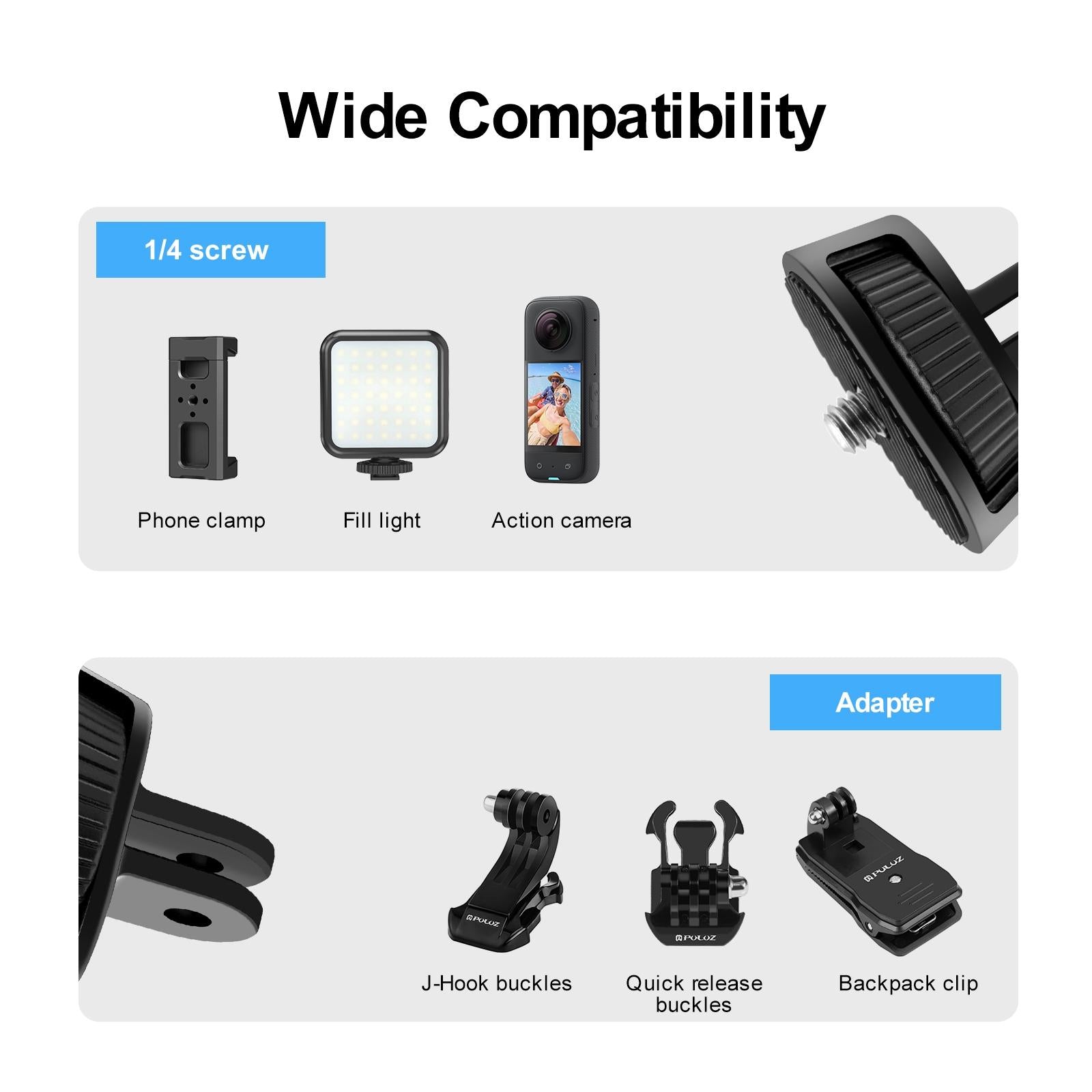 V562-B407UP-202503062125-05 Adjustable Action Camera Tripod Adapter - 1 / 4 Screw - Image 6