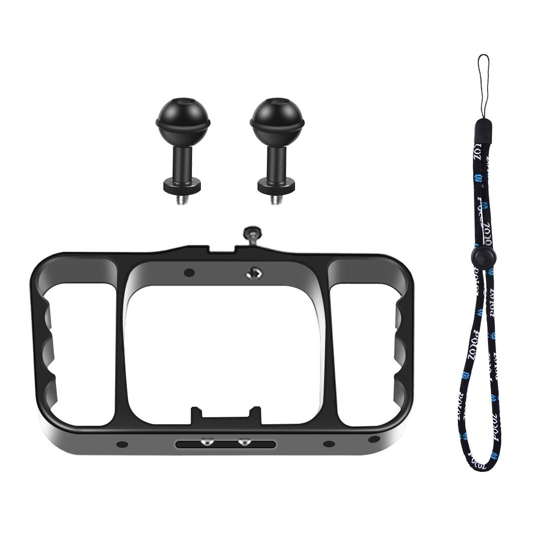 V562-B442UP-202502241659-13 Aluminum Dual Handheld Diving Light Arm Mount for Action Cameras - Black - Image 14