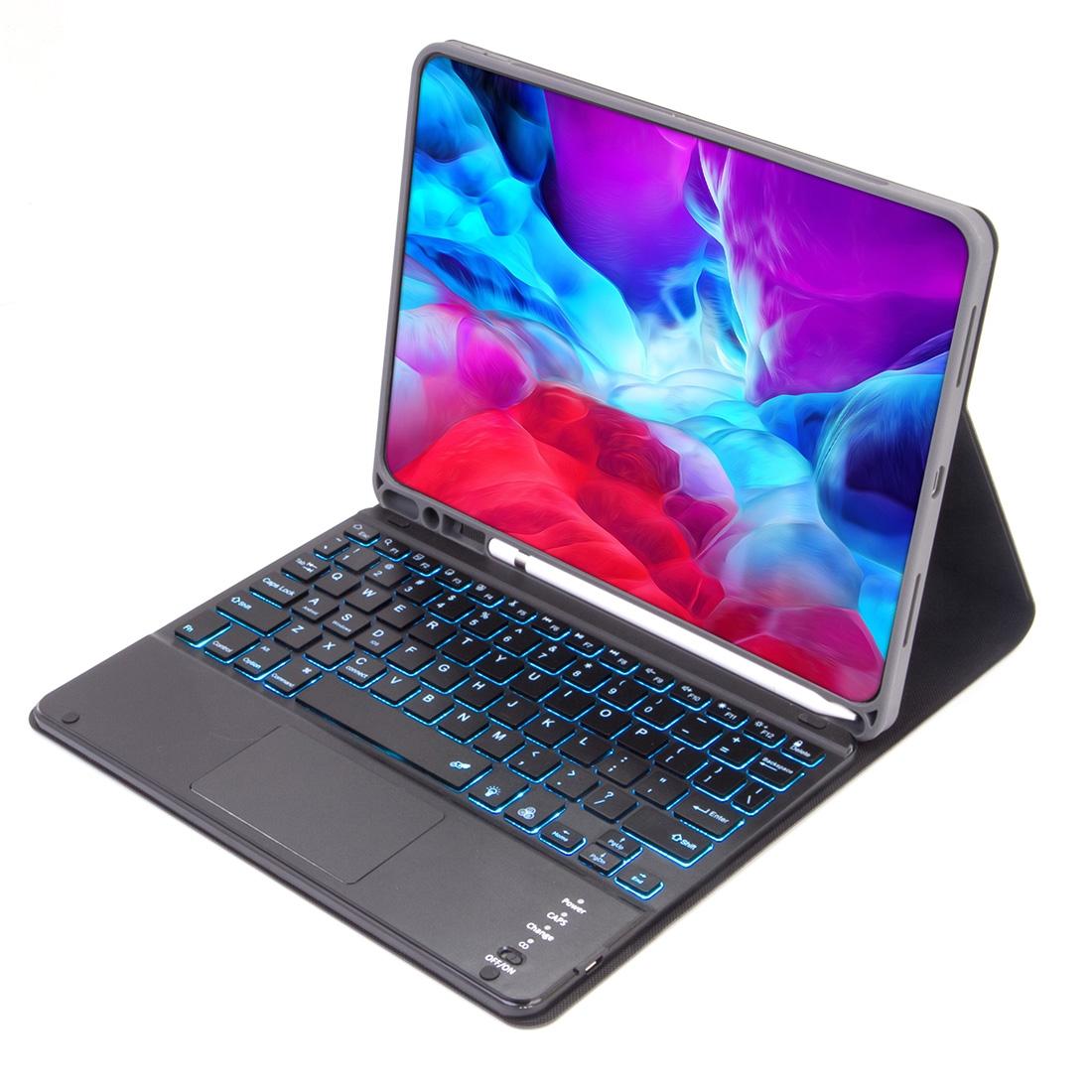 V562-B7120ORPI-202504291812-05 Detachable Bluetooth Keyboard Tablet Case For Ipad Pro 11 With Touchpad Pen Slot & Backlight - Plain Texture - Black - Image 6