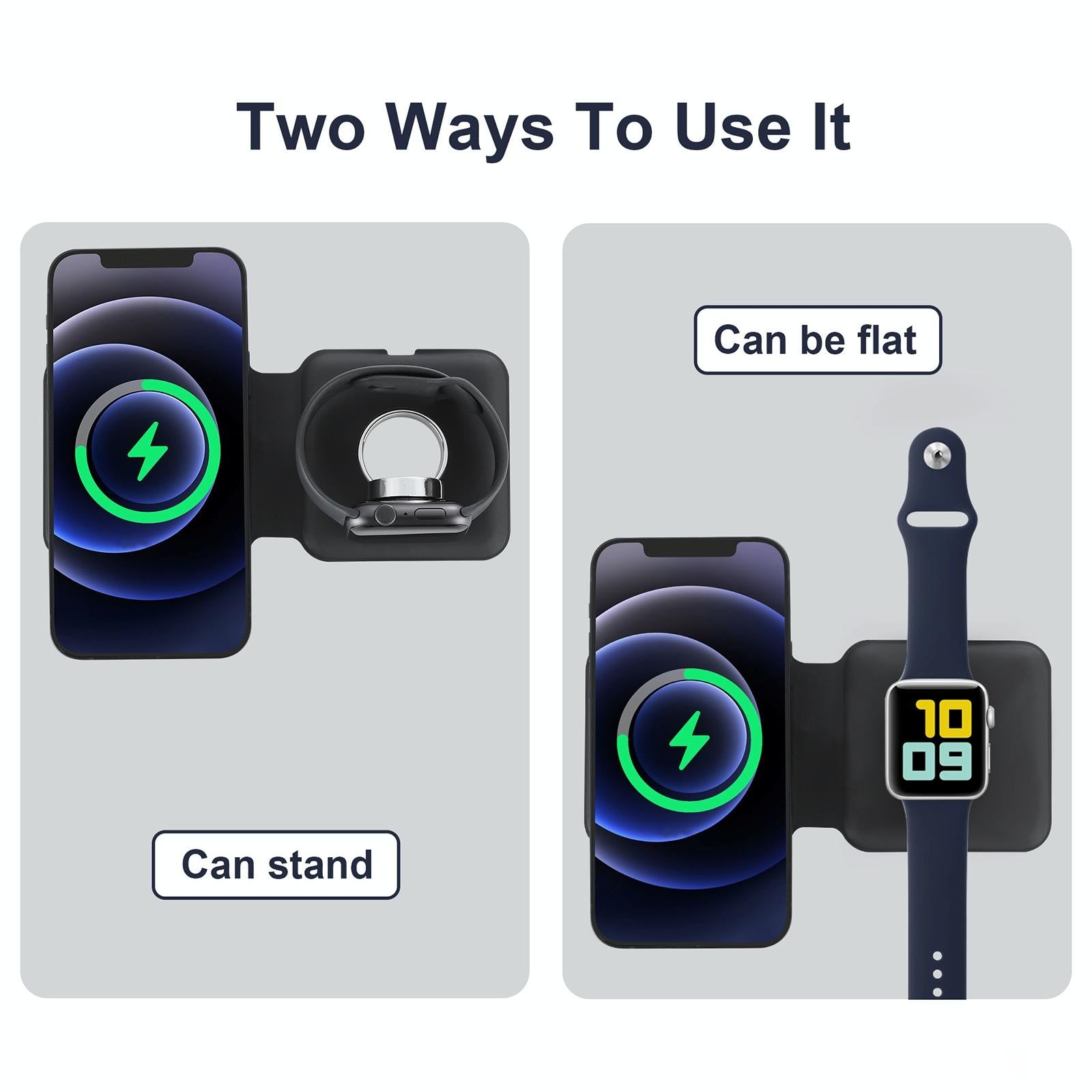 V562-B7670G8PI-202504211930-05 Foldable Dual Wireless Charger For Phones Iwatch Airpods - Black - Image 6