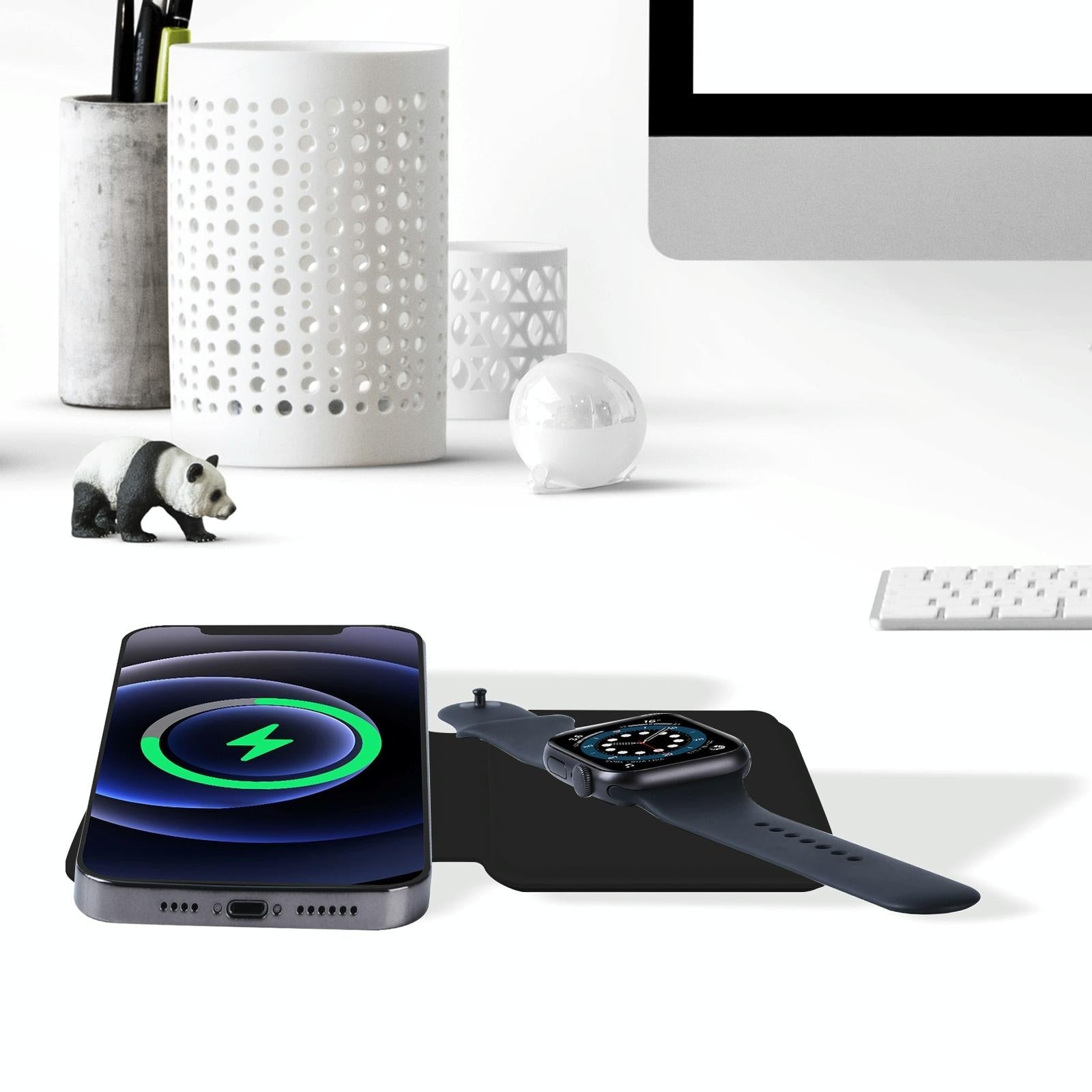 V562-B7670G8PI-202504211930-06 Foldable Dual Wireless Charger For Phones Iwatch Airpods - Black - Image 7