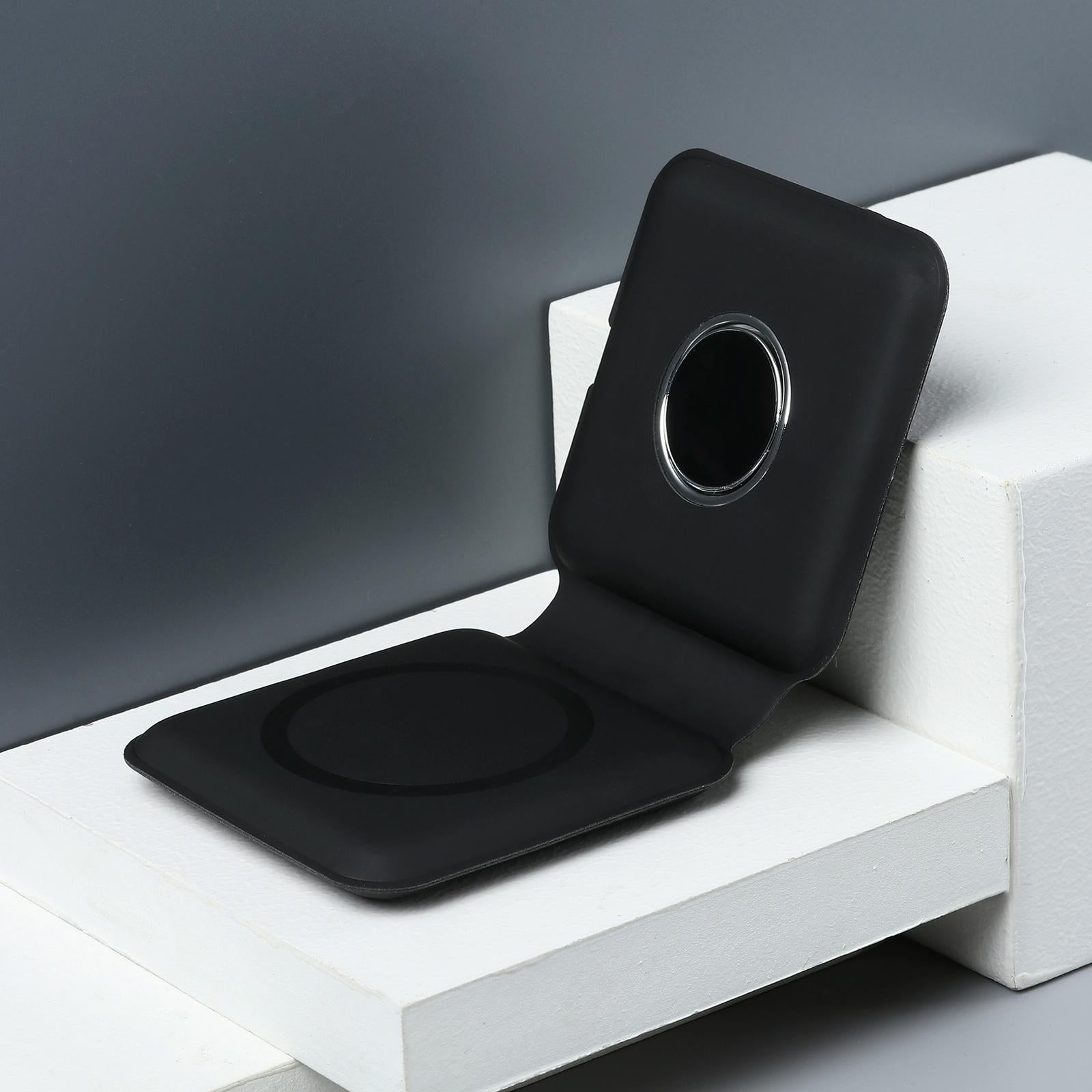 V562-B7670G8PI-202504211930-07 Foldable Dual Wireless Charger For Phones Iwatch Airpods - Black - Image 8