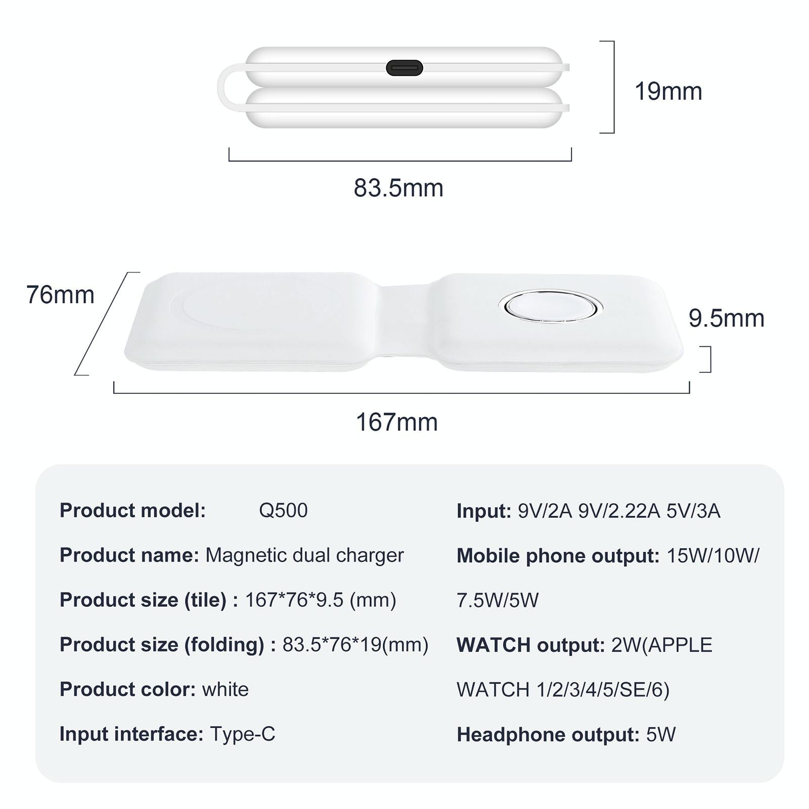 V562-B7670G8PI-202504211930-09 Foldable Dual Wireless Charger For Phones Iwatch Airpods - Black - Image 10