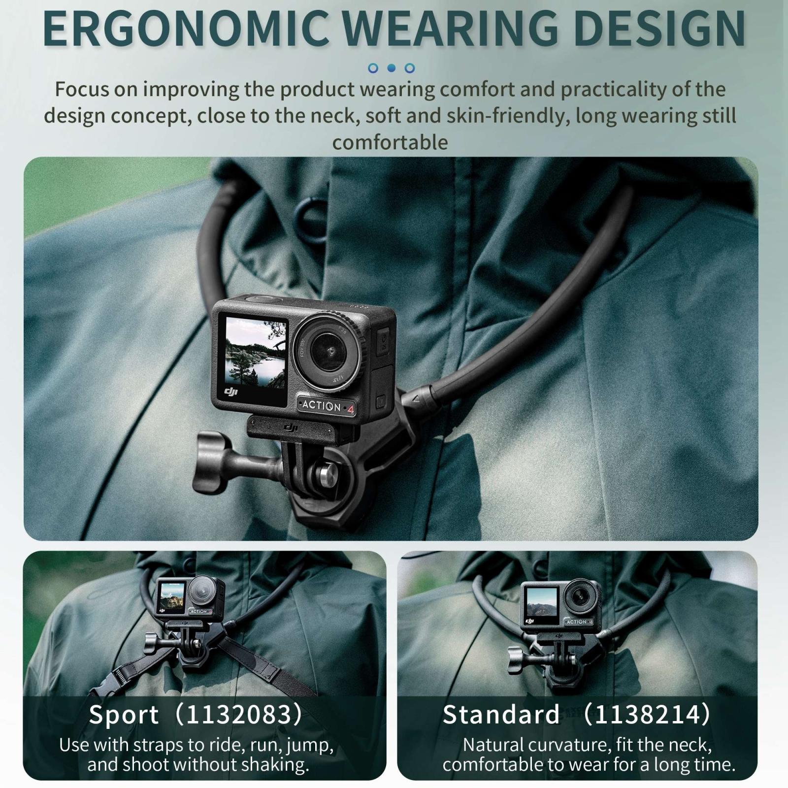 V562-B7983ACD-202503062135-04 Adjustable Neck Vlog Bracket for Dji Gopro Insta360 Action Cameras and Smartphones - Image 5