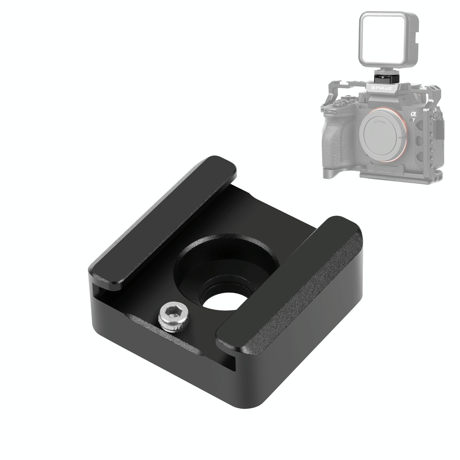 V562-B8013UP-202502211950-01 Aluminum Cold Shoe Mount For Microphone Or Flash Light - Black - Image 2