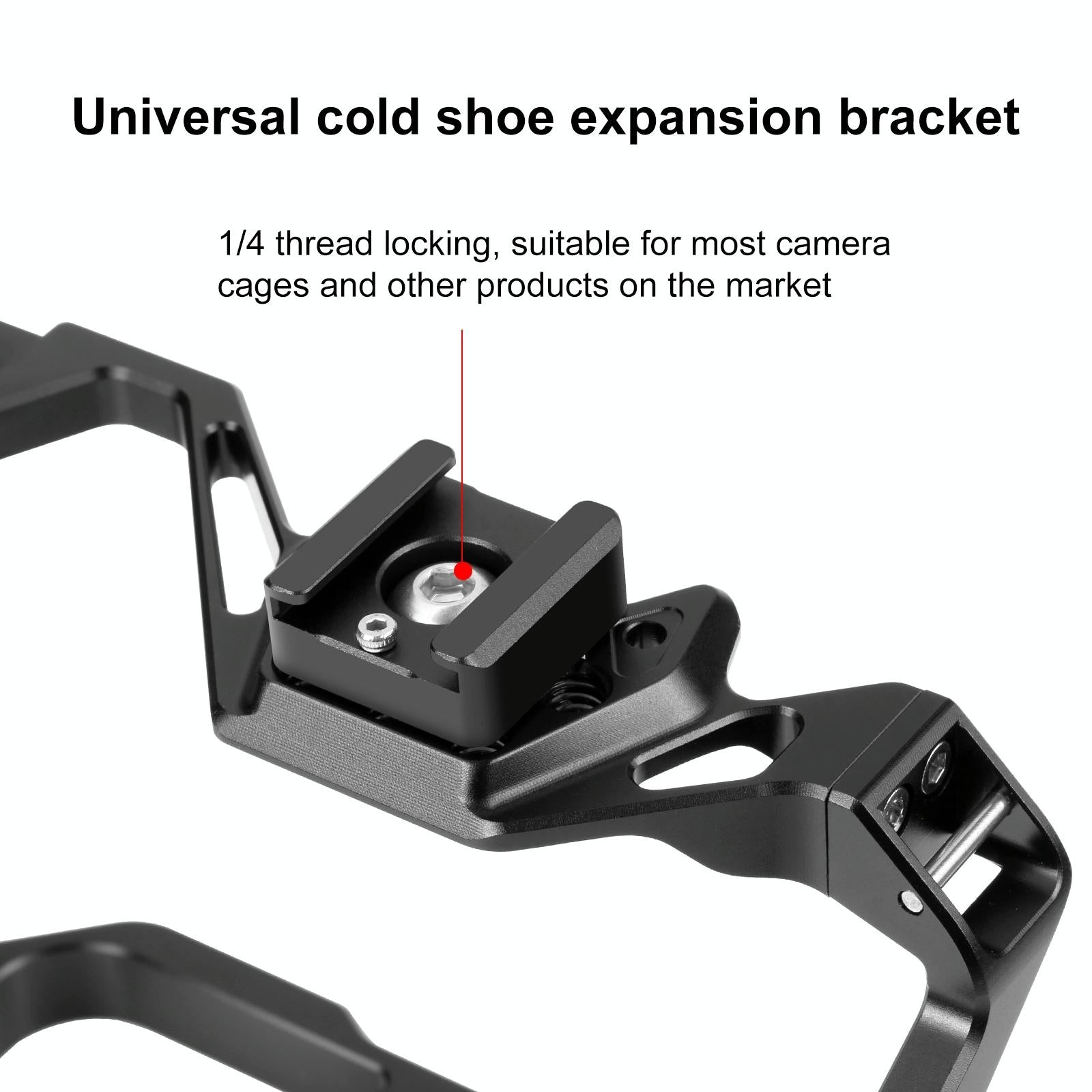 V562-B8013UP-202502211950-05 Aluminum Cold Shoe Mount For Microphone Or Flash Light - Black - Image 6