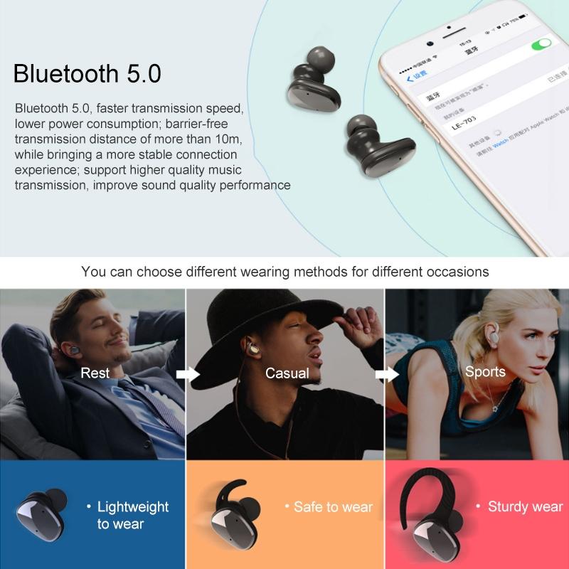 V562-B8211D6PI-202505222005-05 Waterproof True Wireless Bluetooth Earphones - Sports 5.0 - Black - Image 6