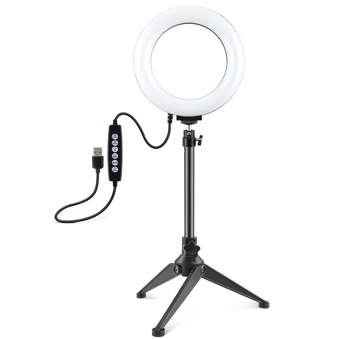 V562-B8403TKP-202502212115-02 6.2 Usb Led Ring Light with 10 Modes & Desktop Tripod Mount - Black - Image 3