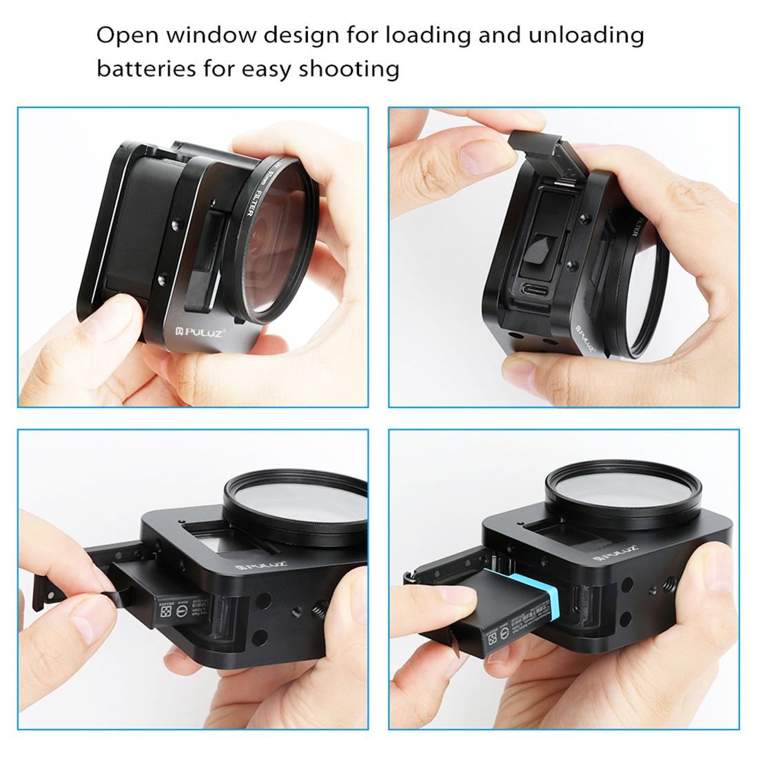 V562-B853UP-202502211920-07 Aluminum Alloy Protective Cage with Insurance Frame and 52mm Uv Lens for Gopro Hero8 - Image 8