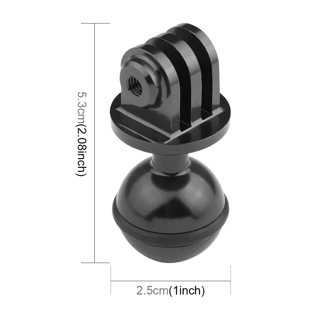 V562-B942UP-222049-03 Aluminum Ball Head Adapter for Gopro Insta360 Dji Action Cameras - 2.5cm Diameter - Black - Image 4