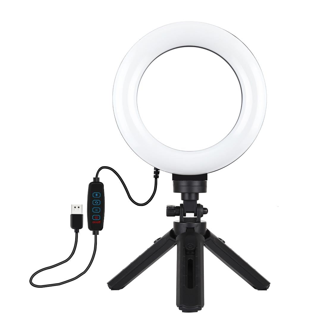 V562-B9503TKP-202503061905-02 6.2 Led Ring Light with Usb 3 Modes Dimmable Vlogging Photography Video Pocket Tripod Mount Cold Shoe Ball Head Black - Image 3