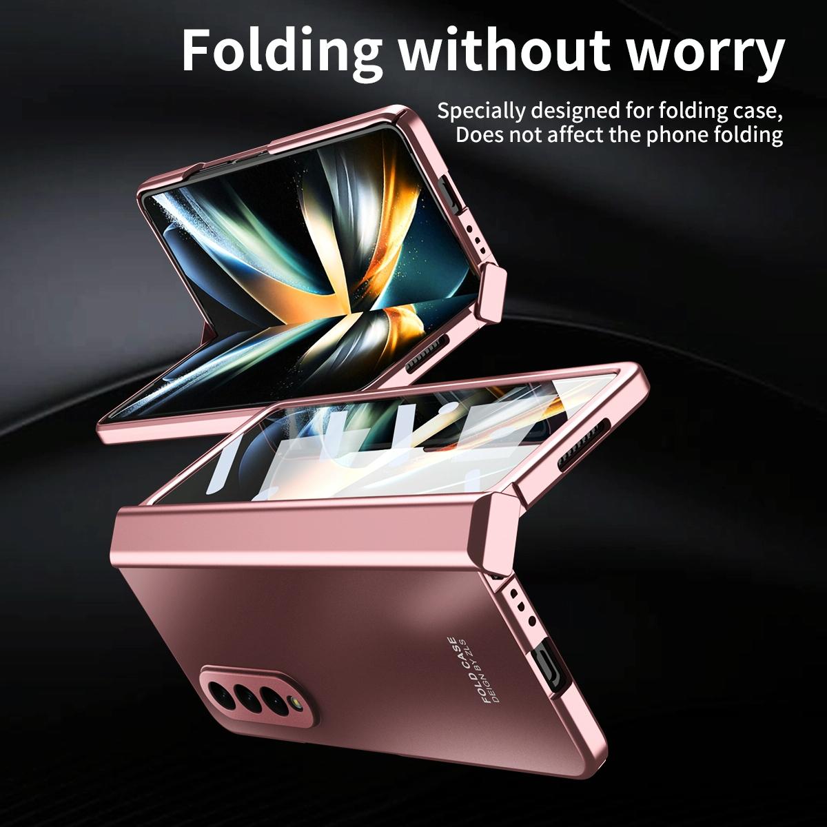 V562-C100224400ADE-202503211430-06 For Samsung Galaxy Z Fold4 5G Foldable Electroplated Case - Silver - Image 7