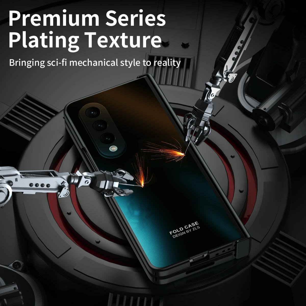 V562-C100224400ADE-202503211430-08 For Samsung Galaxy Z Fold4 5G Foldable Electroplated Case - Silver - Image 9