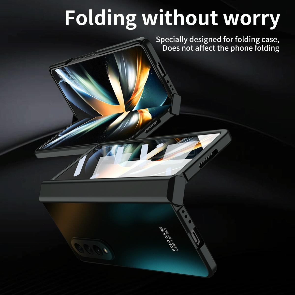 V562-C100224400ADE-202503211430-12 For Samsung Galaxy Z Fold4 5G Foldable Electroplated Case - Silver - Image 13