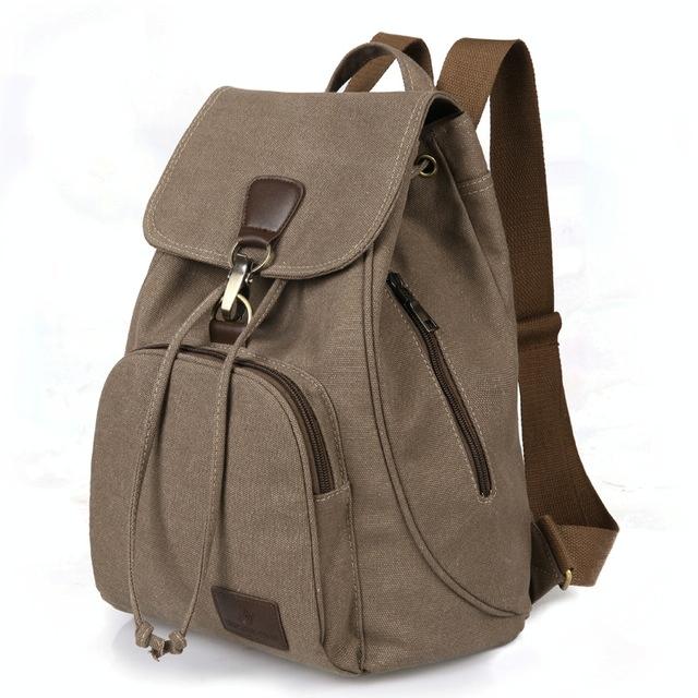 V562-C100543940DBT-202502282215-00 Women Canvas Laptop Backpack - Compact and Stylish - Coffee - Image 1