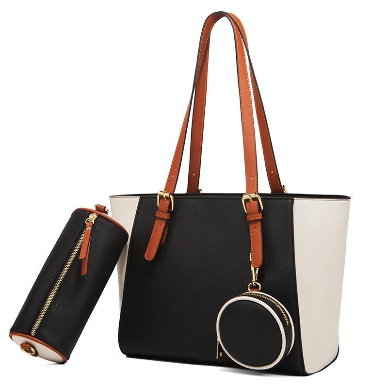 V562-C1008504450DBT-202504251545-00 Large Capacity 3-in-1 Fashion Handbag for Women - Black - Image 1