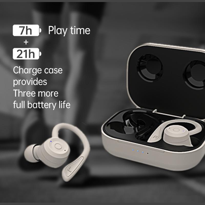 V562-C101045100AYS-202505222030-05 Waterproof T20 Tws Bluetooth Earphones with Charging Box and Noise-cancelling Hooks - Orange - Image 6
