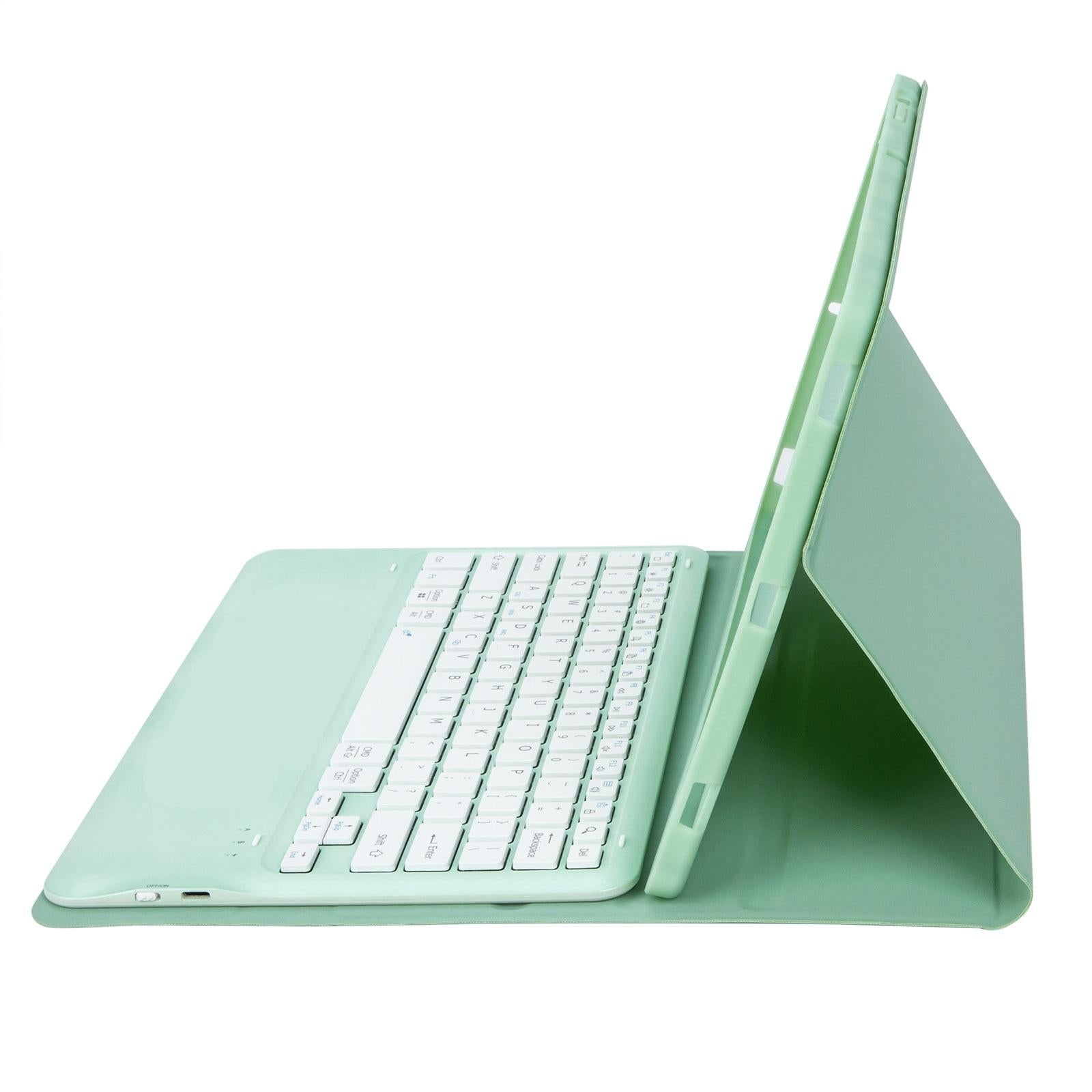V562-C101499200ADE-202504291932-05 Detachable Bluetooth Keyboard Leather Case For Ipad Pro 12.9 2021 / 2020 / 2018 With Pen Slot - Dark Green - Image 6