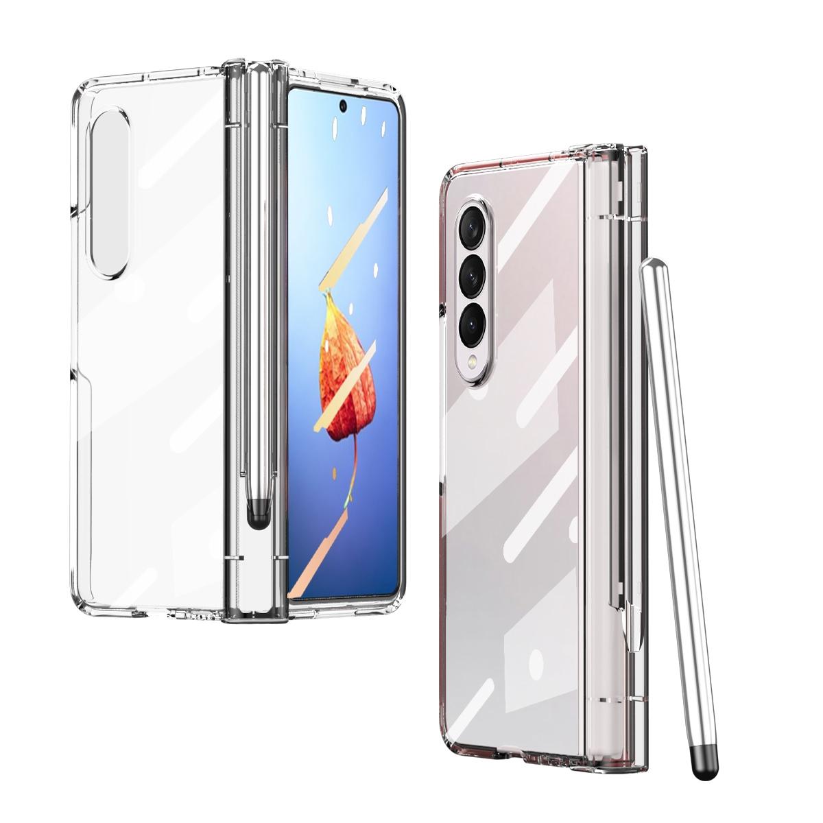 V562-C101803300ADE-202505291311-14 For Samsung Galaxy Z Fold4 5G Case With Pen Slot - Electroplated Full Body - Silver - Image 15