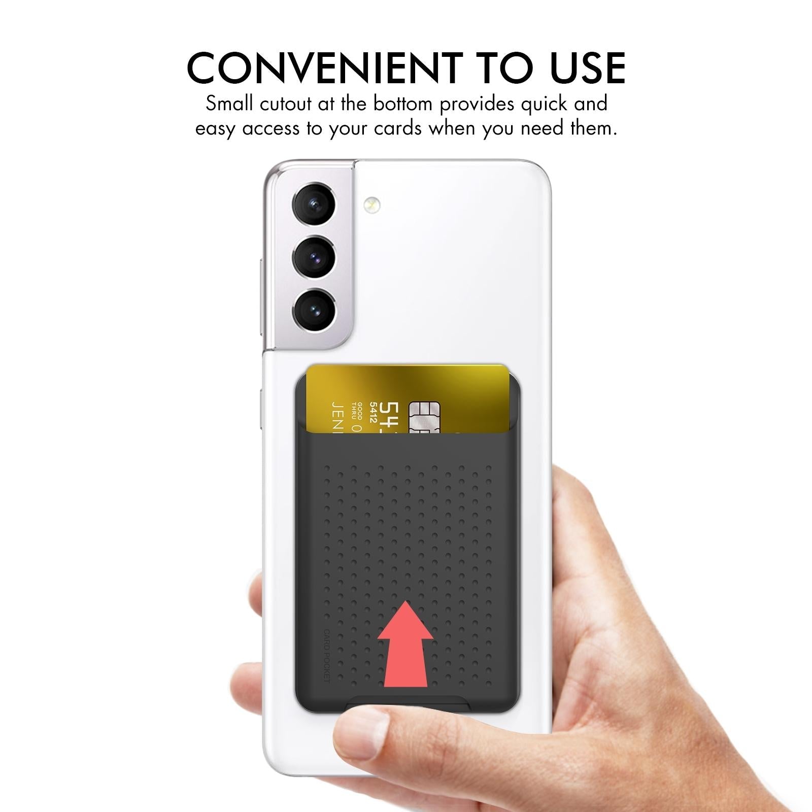 V562-C1019393060DBT-202503281930-04 Universal Adhesive Silicone Card Case For Mobile Phones - Pink - Image 5