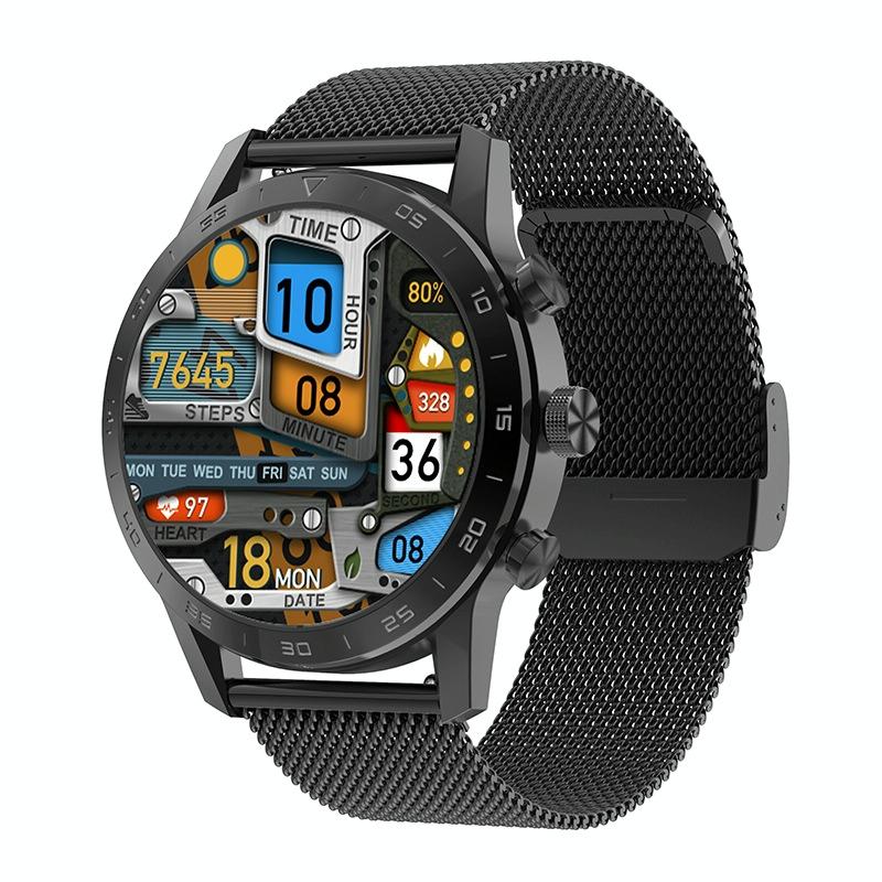V562-C1019532060DBT-202504252046-00 Smart Dual Display Analog Digital Call Watch - Black Steel - Image 1