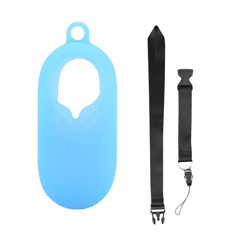V562-C1033662060DBT-219424-00 Silicone Camera Case Set with Lanyard for Insta360 Go2 - Blue - Image 1