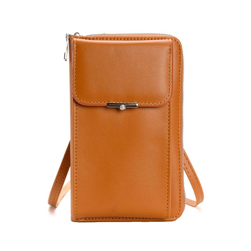 V562-C1039414060DBT-202505191632-00 Women Crossbody Cell Phone Wallet Storage Bag - Brown - Image 1