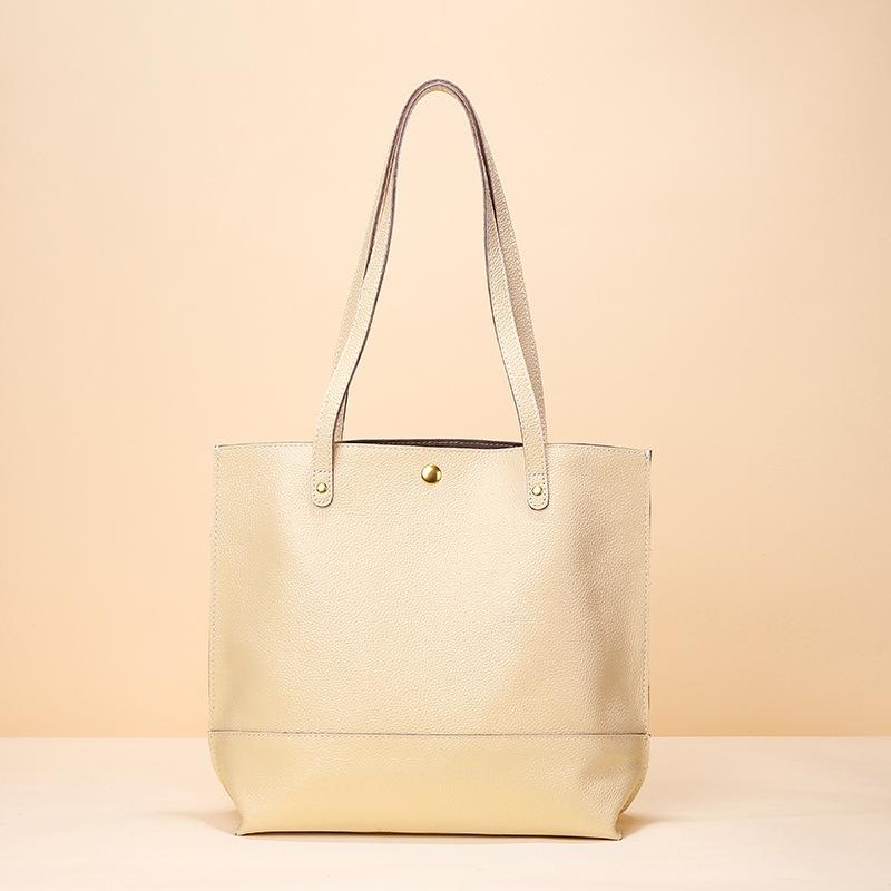 V562-C104098200ADE-202505191626-00 Stylish Leather Tote For Women - Beige - Image 1