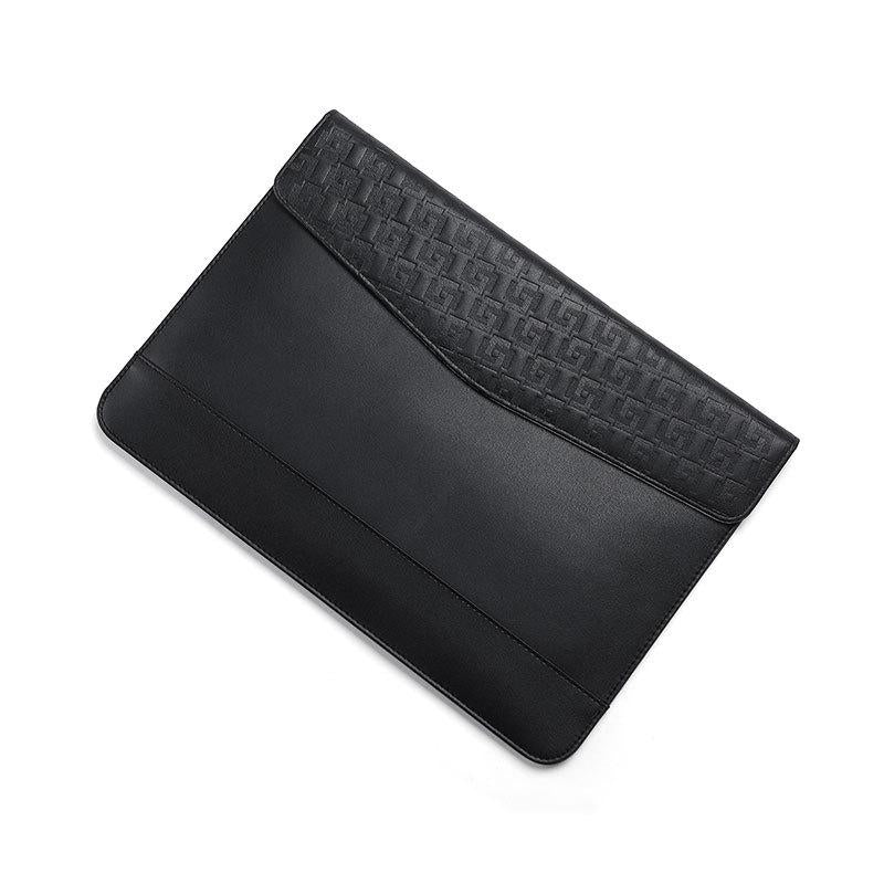 V562-C1048455750DBT-202504022020-01 Embossed Notebook Liner Bag with Magnetic Holster - 11-12 Inch Horizontal Design - Black - Image 2