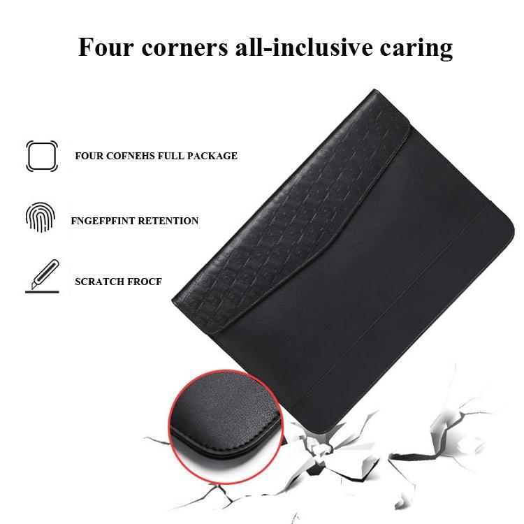 V562-C1048455750DBT-202504022020-04 Embossed Notebook Liner Bag with Magnetic Holster - 11-12 Inch Horizontal Design - Black - Image 5