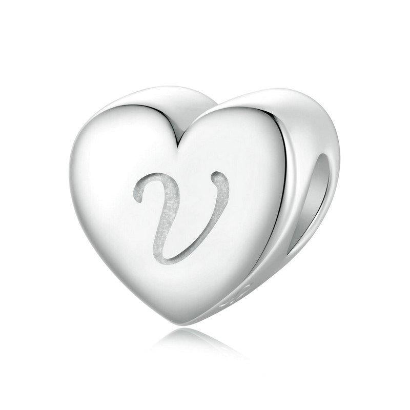 V562-C1049854060DBT-202504111612-00 925 Sterling Silver Platinum Plated Love Letters Diy Beads In - V - Image 1