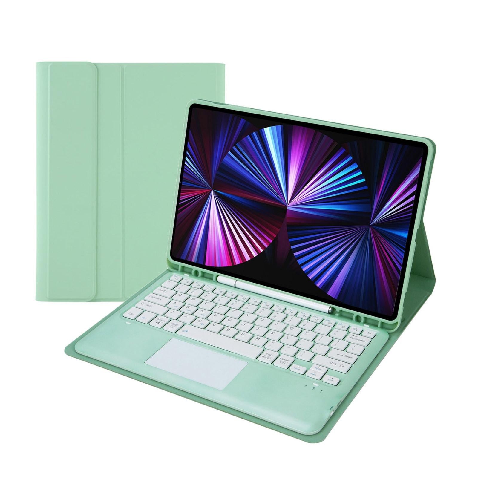 V562-C105499200ADE-202504291935-11 Detachable Bluetooth Keyboard Leather Case For Ipad Pro 12.9 2021 / 2020 / 2018 With Touch Pad - Dark Green - Image 12