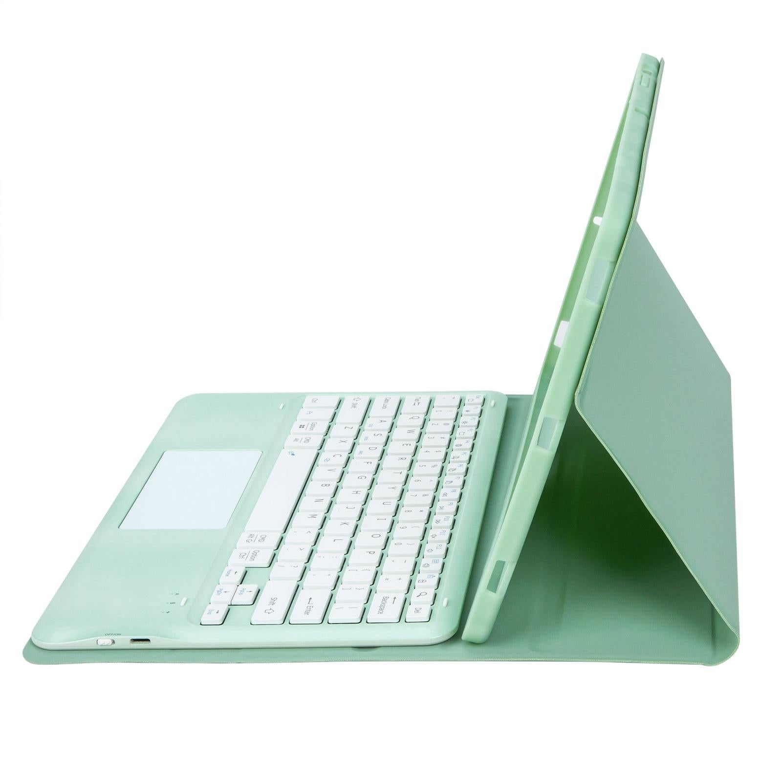 V562-C105499200ADE-202504291935-15 Detachable Bluetooth Keyboard Leather Case For Ipad Pro 12.9 2021 / 2020 / 2018 With Touch Pad - Dark Green - Image 16