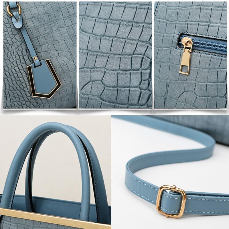 V562-C1055024060DBT-202503041340-08 Patchwork Stone Pattern Handbag - Shoulder / Crossbody - Khaki - Image 9
