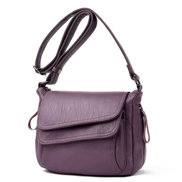 V562-C1055593510DBT-202505191537-00 Stylish Leather Shoulder Bag For Summer - Purple - Image 1