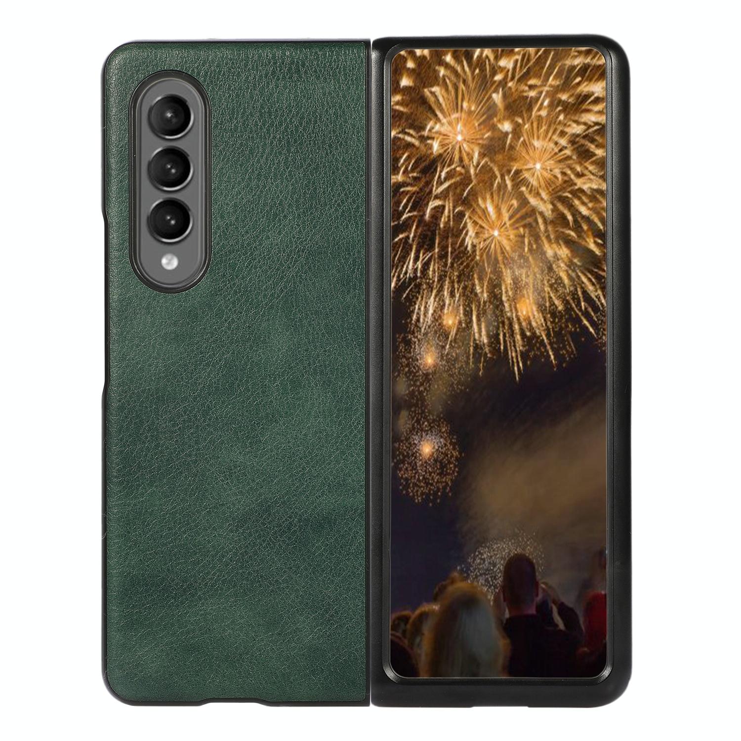 V562-C107270300ADE-202503211258-00 For Samsung Galaxy Z Fold4 5G Two Tone Litchi Pu Case - Slim & Stylish - Green - Image 1