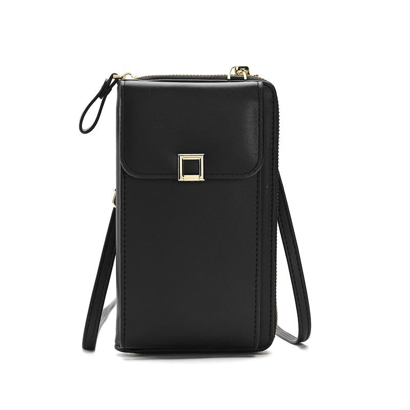 V562-C1073092060DBT-202505191711-00 Women Cross Body Phone Purse With Long Strap - Black - Image 1
