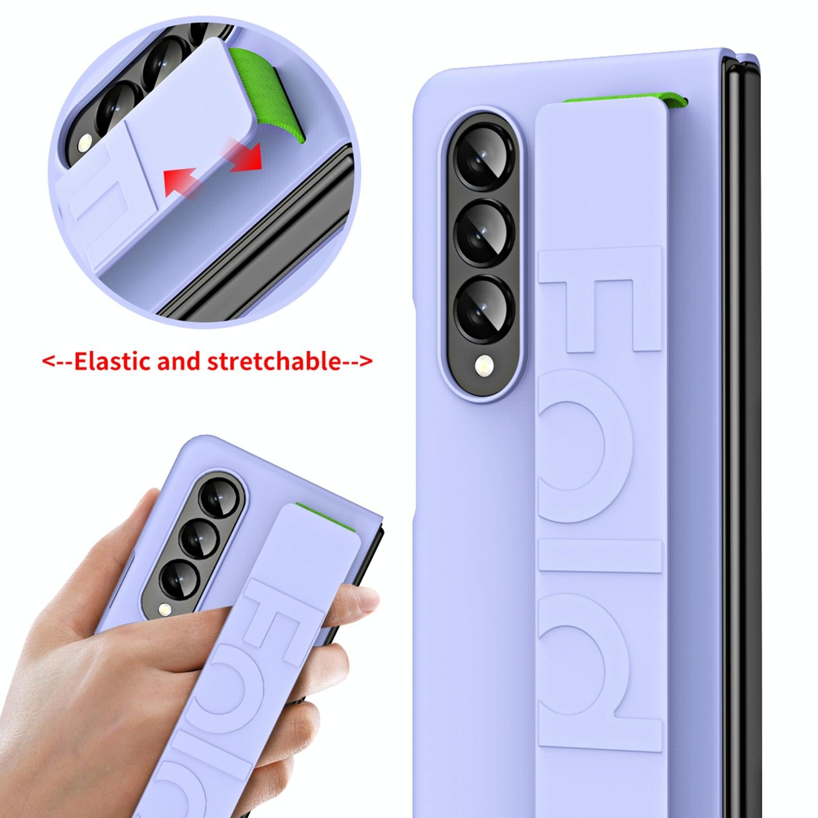 V562-C107330400ADE-202502241320-02 For Samsung Galaxy Z Fold4 5G Shockproof Wristband - Elastic - Purple - Image 3
