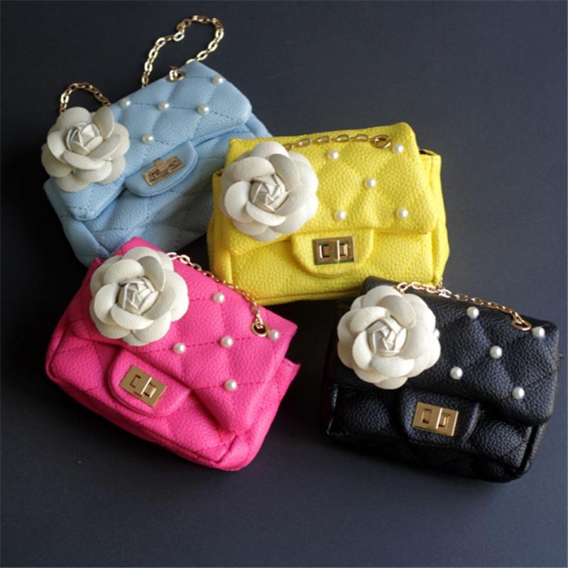 V562-C107534940DBT-202505191647-02 Glitter Flower Chain Kid Shoulder Bag - Yellow - Image 3