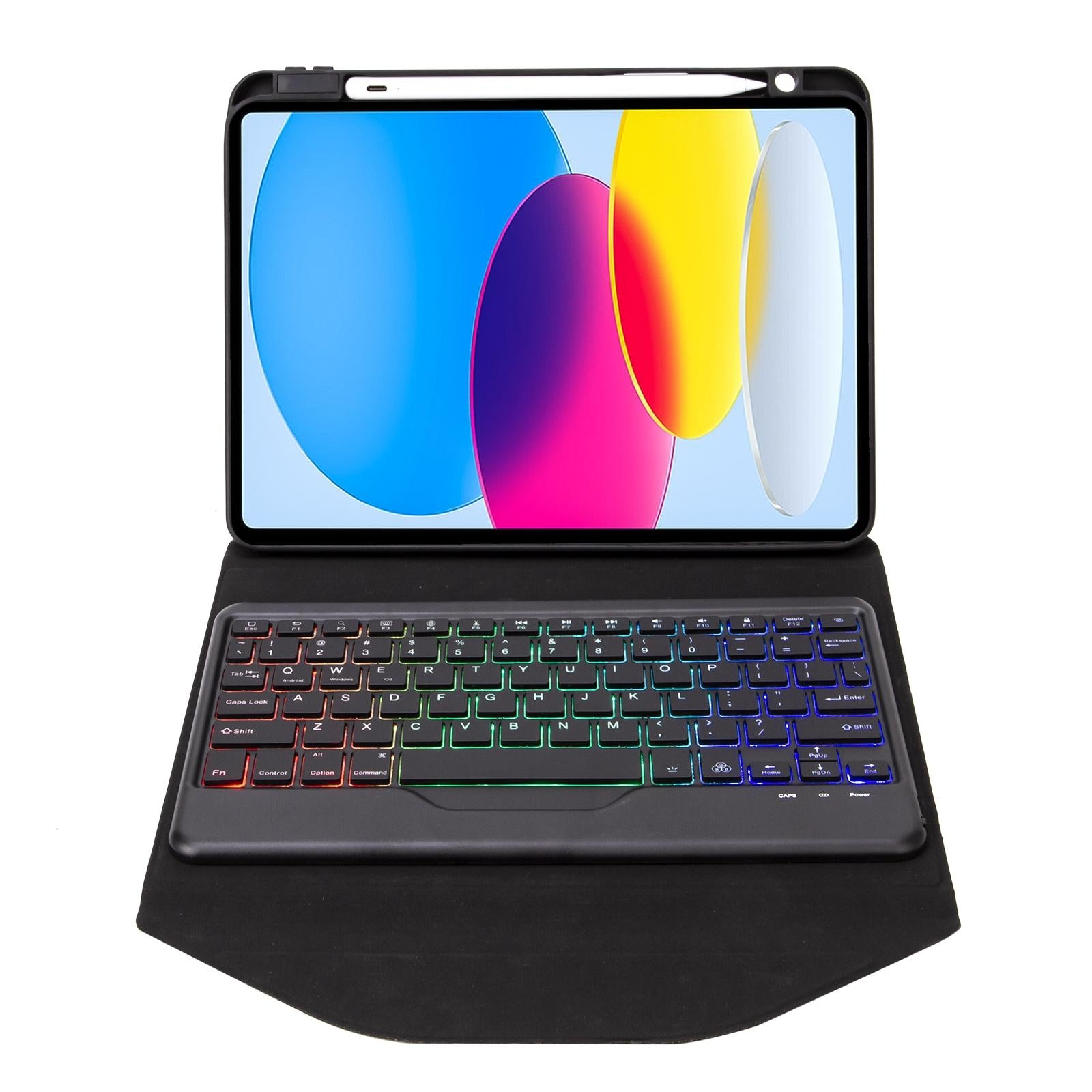 V562-C107575400ADE-202504291907-04 Bluetooth Keyboard Leather Tablet Case With Pen Slot And Backlight - Green - Image 5